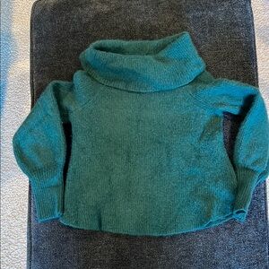 Soft Surroundings Green Cashmere Cowl Neck Sweater